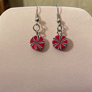 Sale Peppermint Candy Earrings, Christmas Earrings